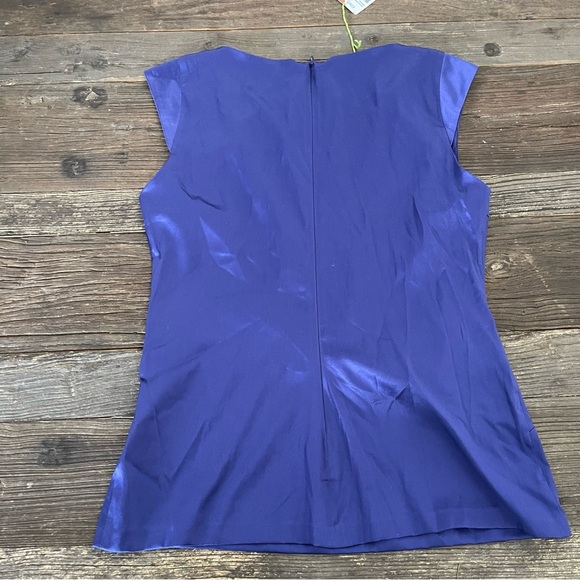NWT ETRO Women's Silk Scoop Neck Top Size 10 Purple - Picture 4 of 9